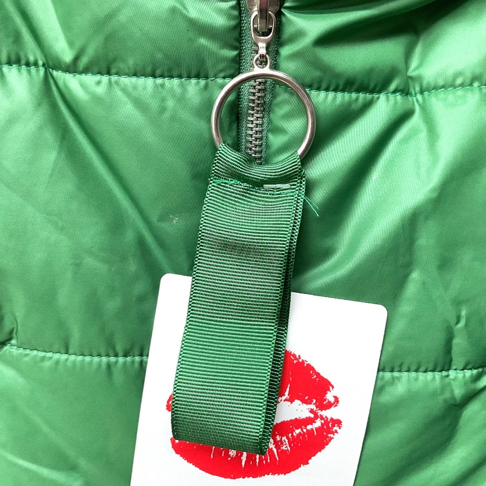 Green Cropped Puffer Jacket NWT – Oversized Ring Zip, High Neck, Y2K Streetwear - Picture 8 of 14